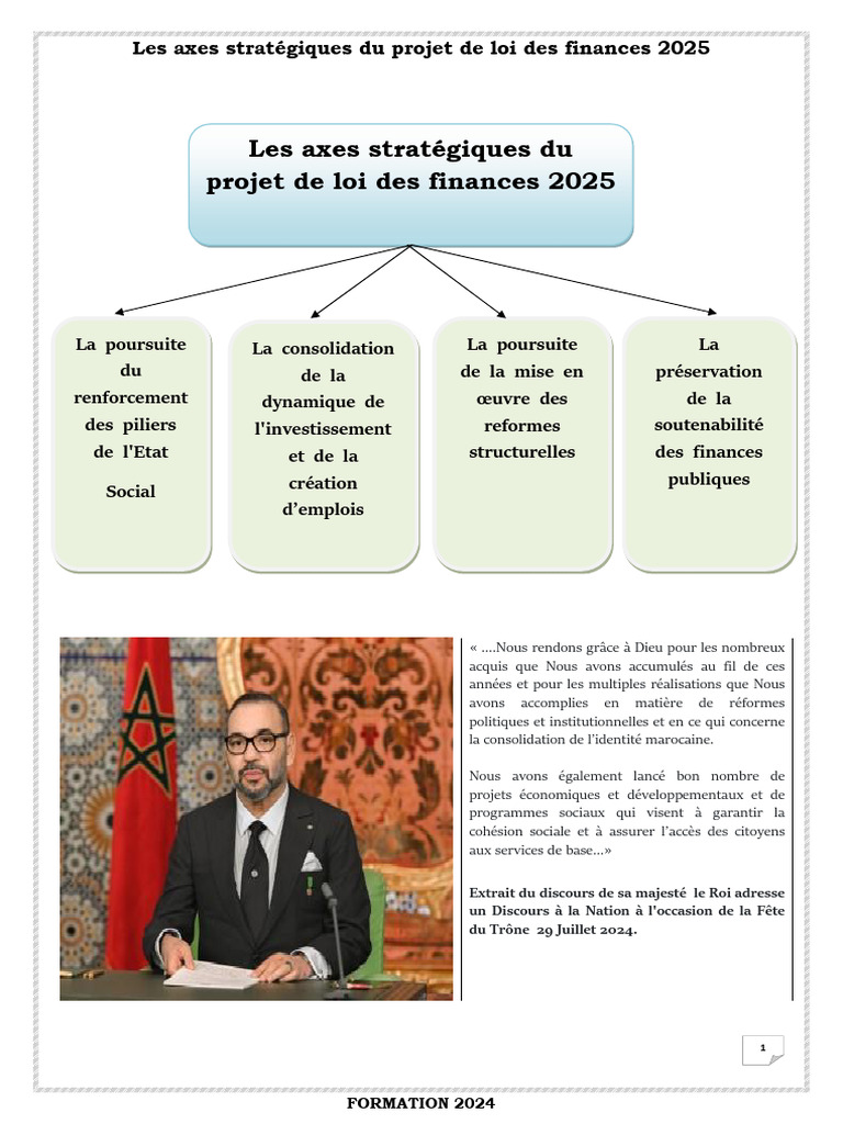 Axes du projet de loi de finances 2025 | PDF | Maroc | Développement ...