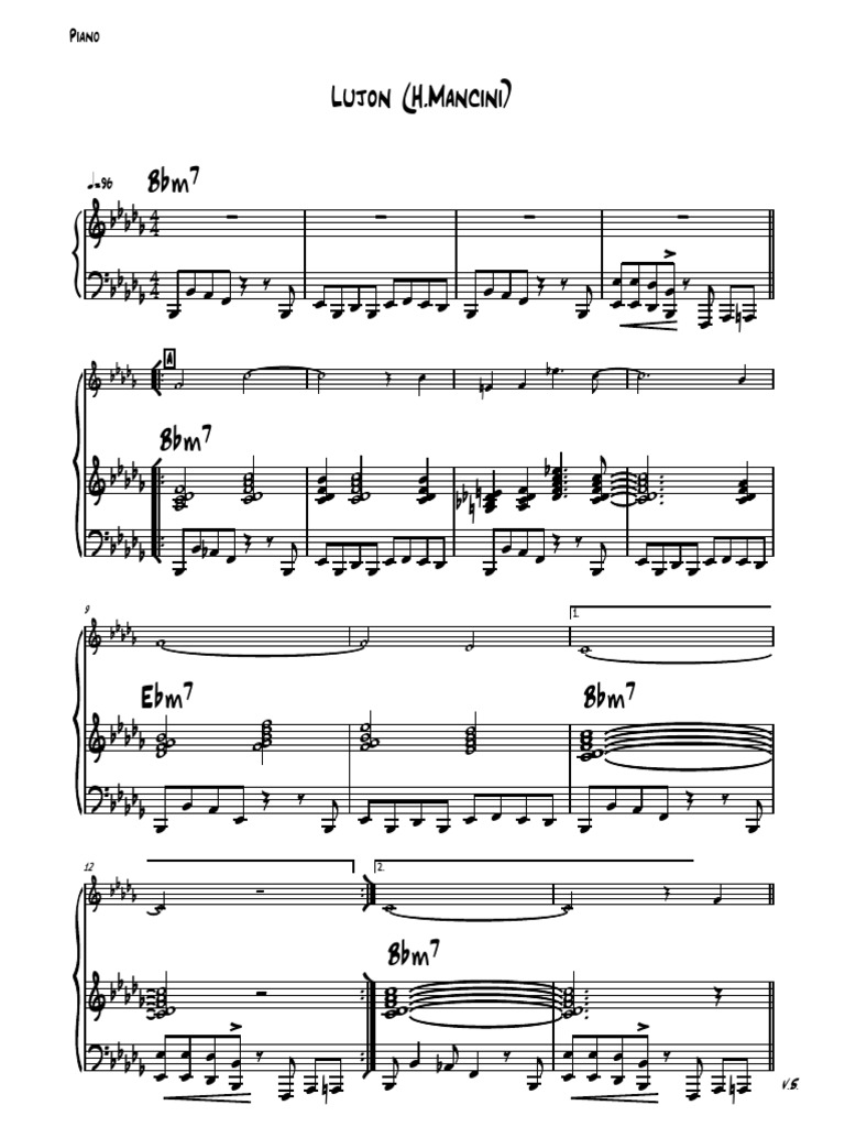 Lujon Piano Sheet Music | PDF | Gaiaphones | Percussion Instruments