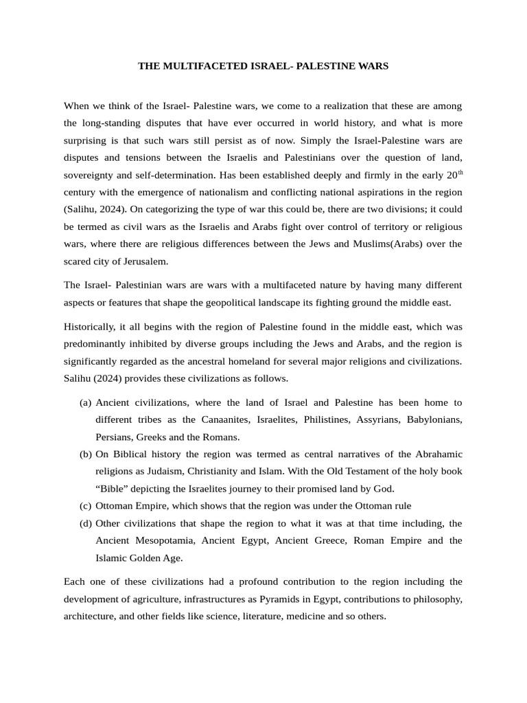 Israel - Palestine Wars Paperwork | PDF | Israel | World Politics