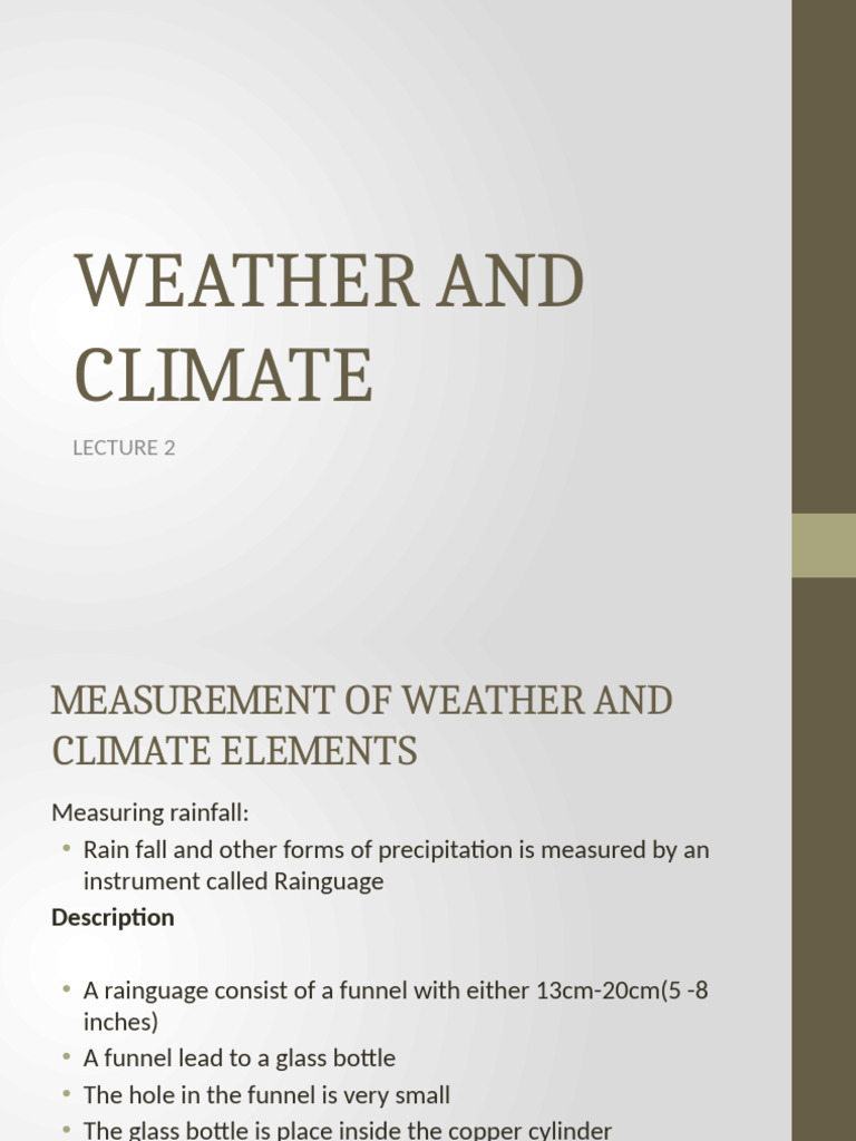 Weather and Climate Measurement Techniques | PDF | Fahrenheit | Celsius