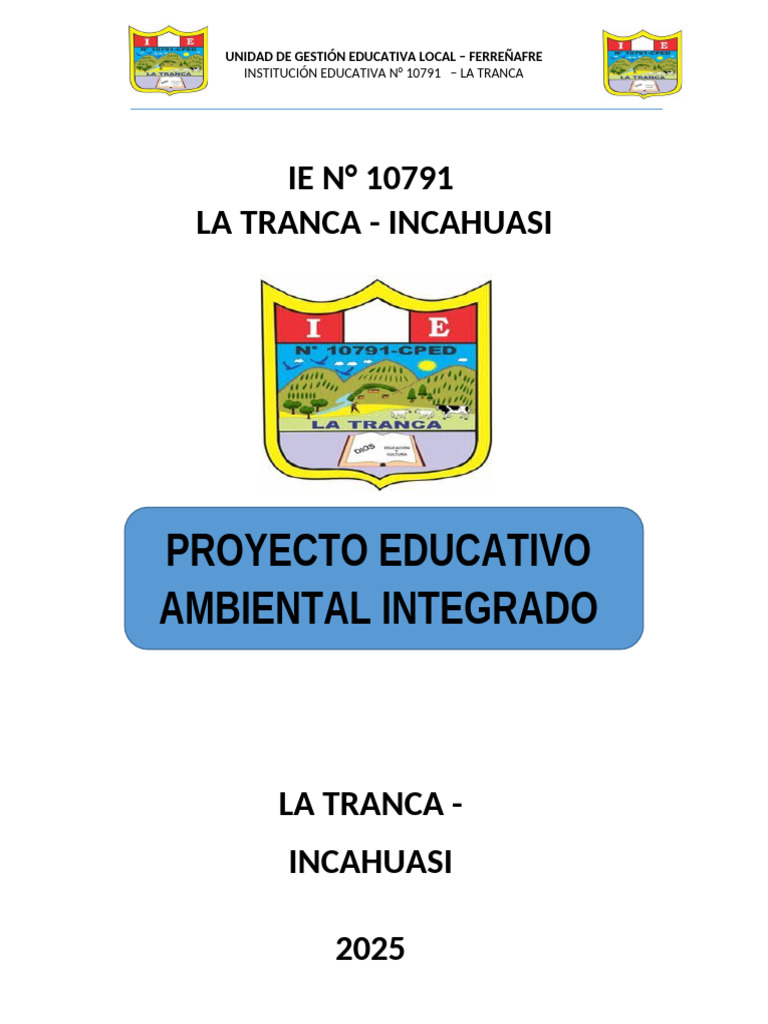 Proyecto Educativo Ambiental 2025 | PDF | Sustentabilidad | Desarrollo ...