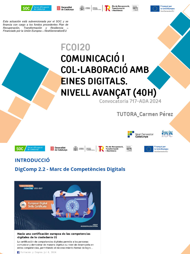 Mod.1 Català - Comunicació I Col Laboració Amb Eines Digitals | PDF