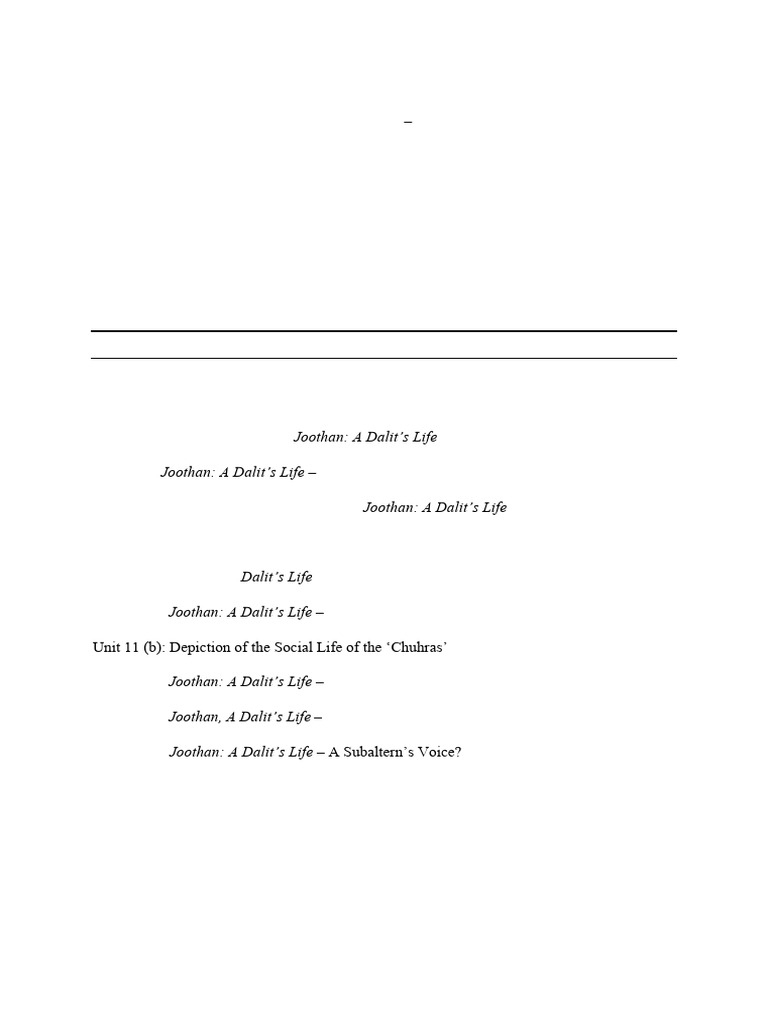 Joothan: A Dalit's Life Overview | PDF | Dalit | Caste