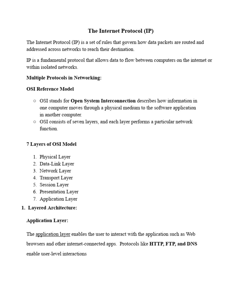 Understanding Internet Protocols and OSI Model | PDF | Internet ...