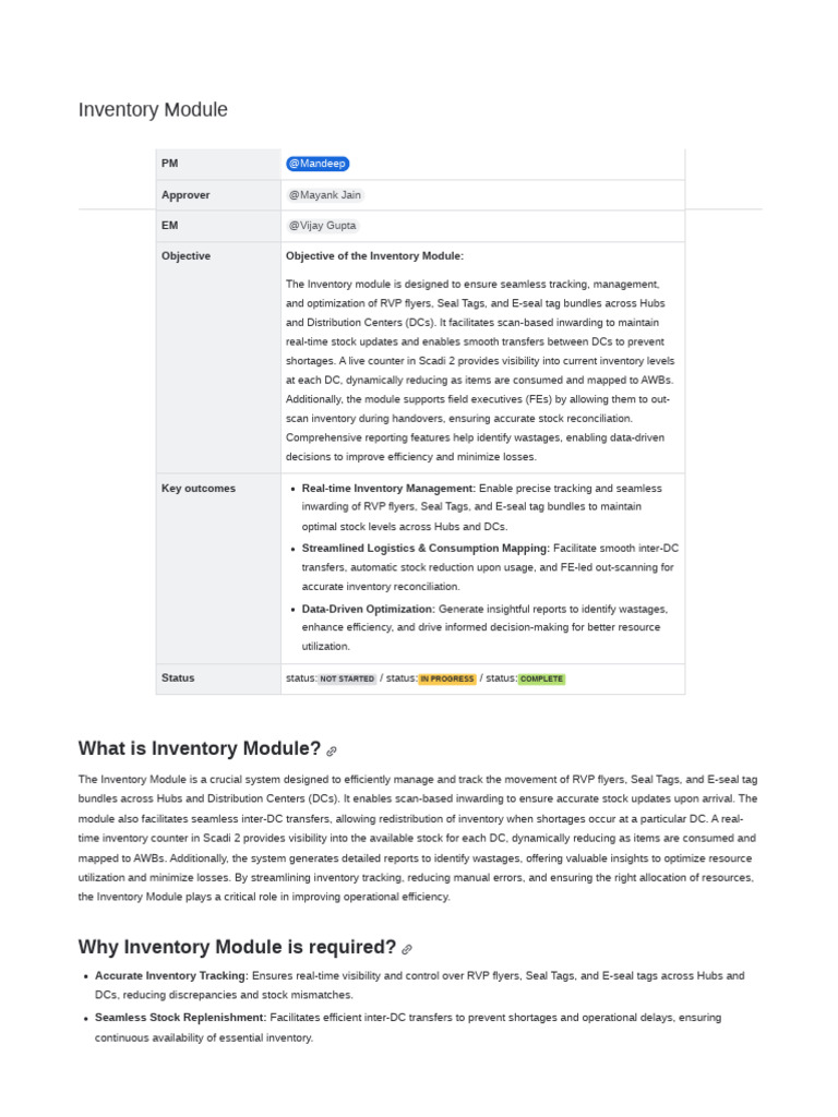 Product Inventory Module 030425 095417 | PDF | Inventory | Logistics