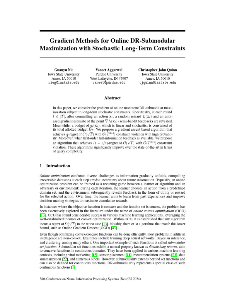 Gradient Methods For Onl | PDF | Mathematical Optimization | Function ...