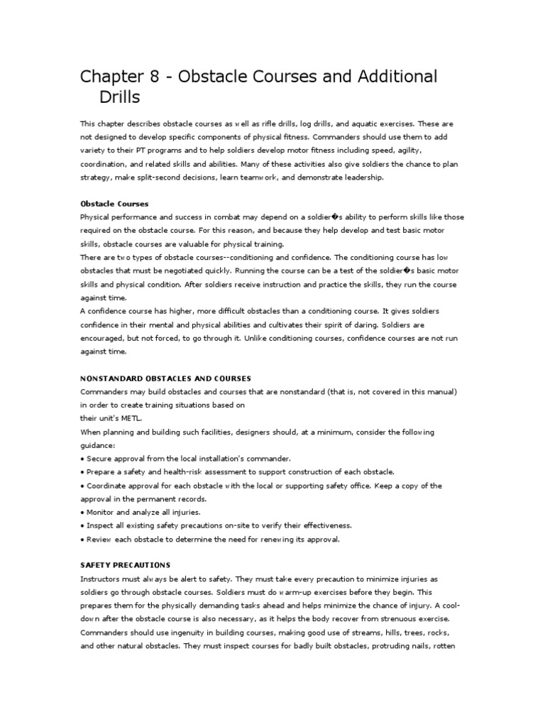 Obstacle Course | PDF | Physical Exercise | Physical Fitness