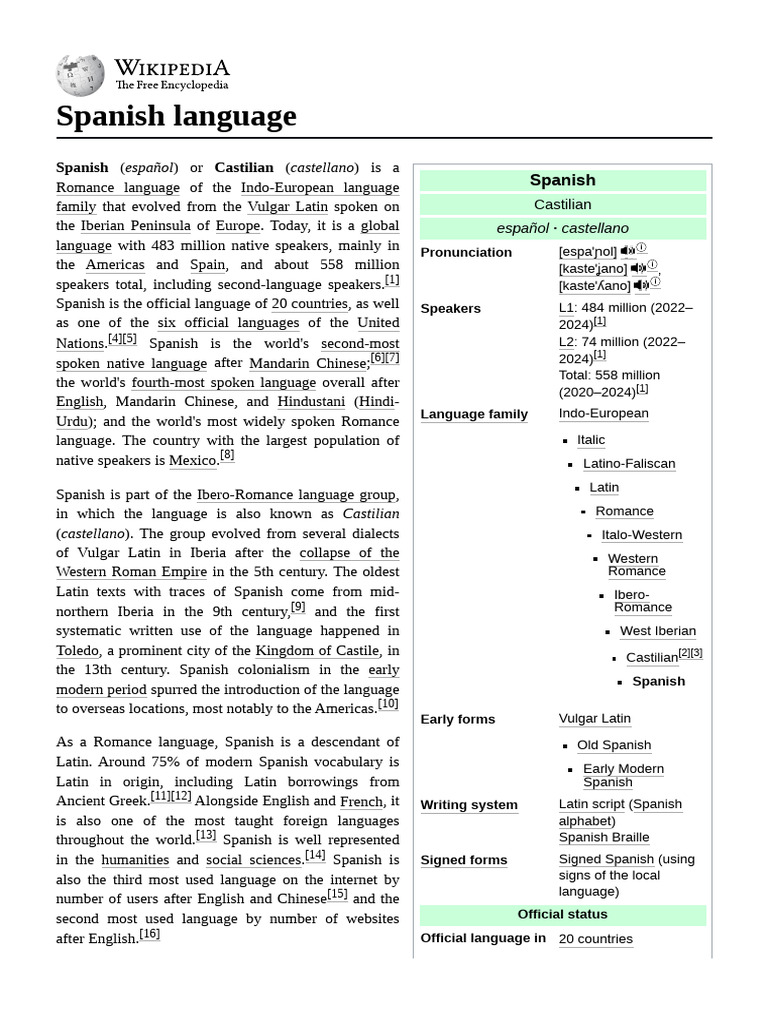 Spanish Language | PDF | Spanish Language | Languages Of Europe