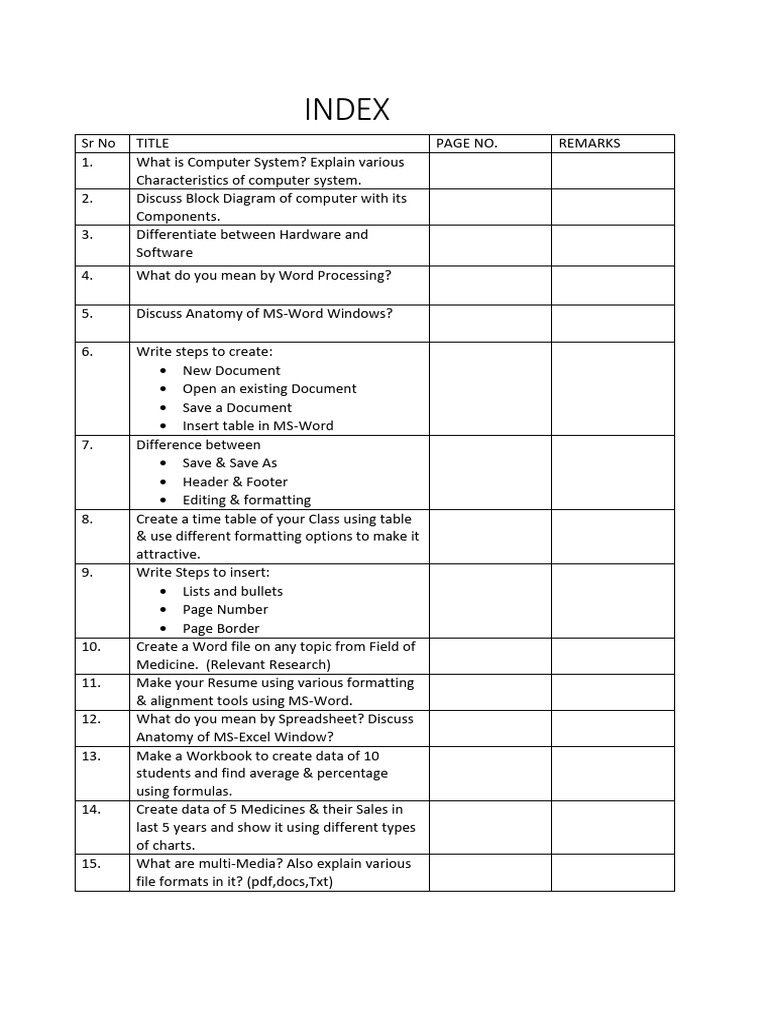 Project File Index Creation Guide | PDF