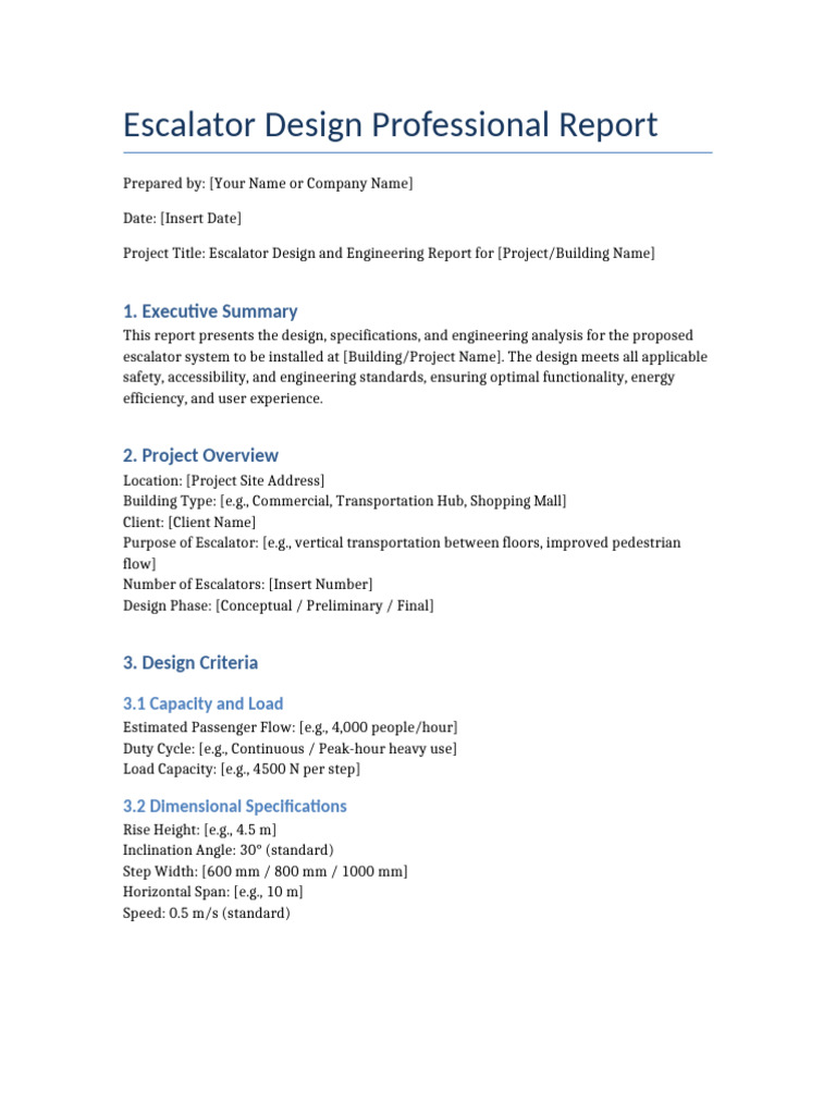 Escalator Design and Engineering Report | PDF | Escalator | Elevator