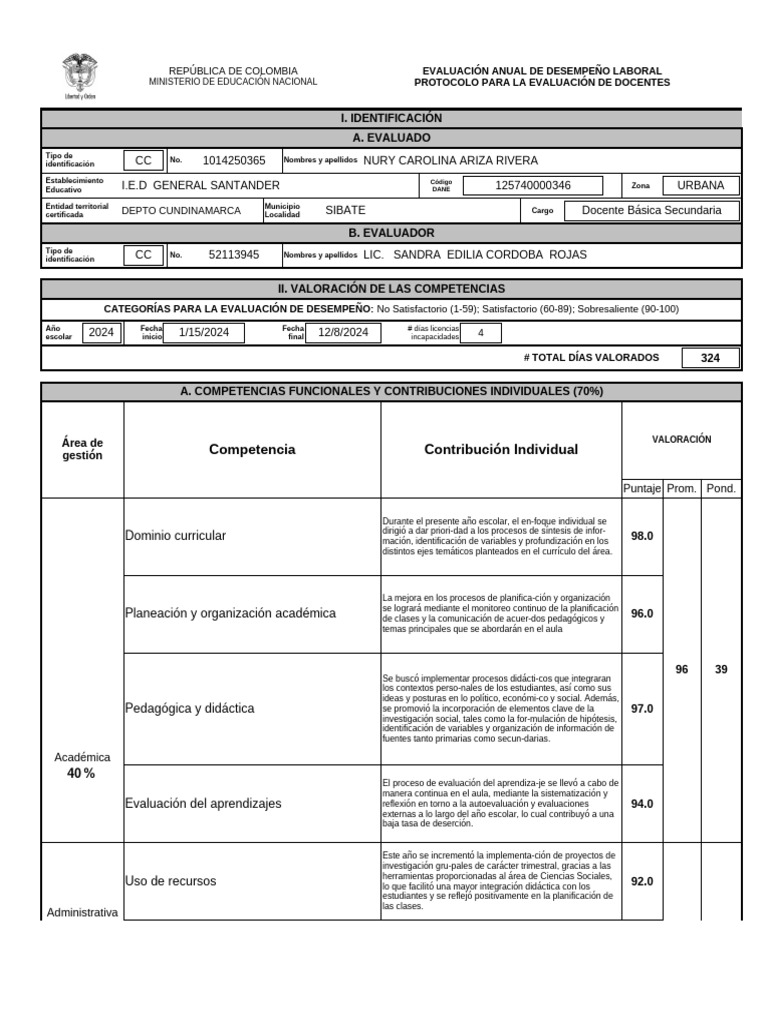 Protocolo Evaluación Docentes 2024 | PDF | Evaluación | Enseñando