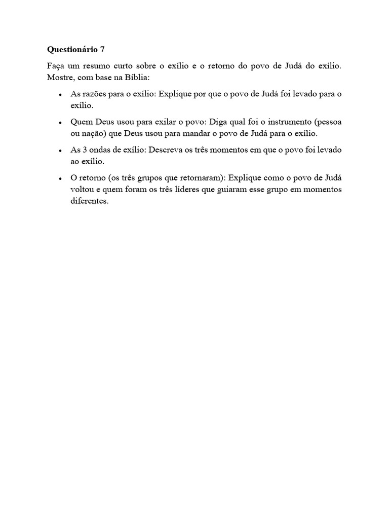 Exílio e Retorno do Povo de Judá | PDF