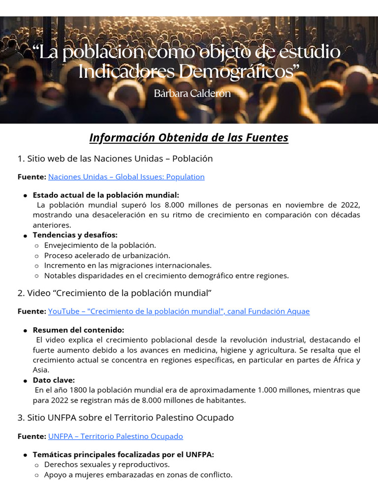 La Poblacion Como Objeto de Estudio-Barbara Calderon | PDF | Población ...