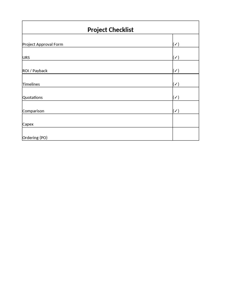 Project Approval and Checklist Guide | PDF
