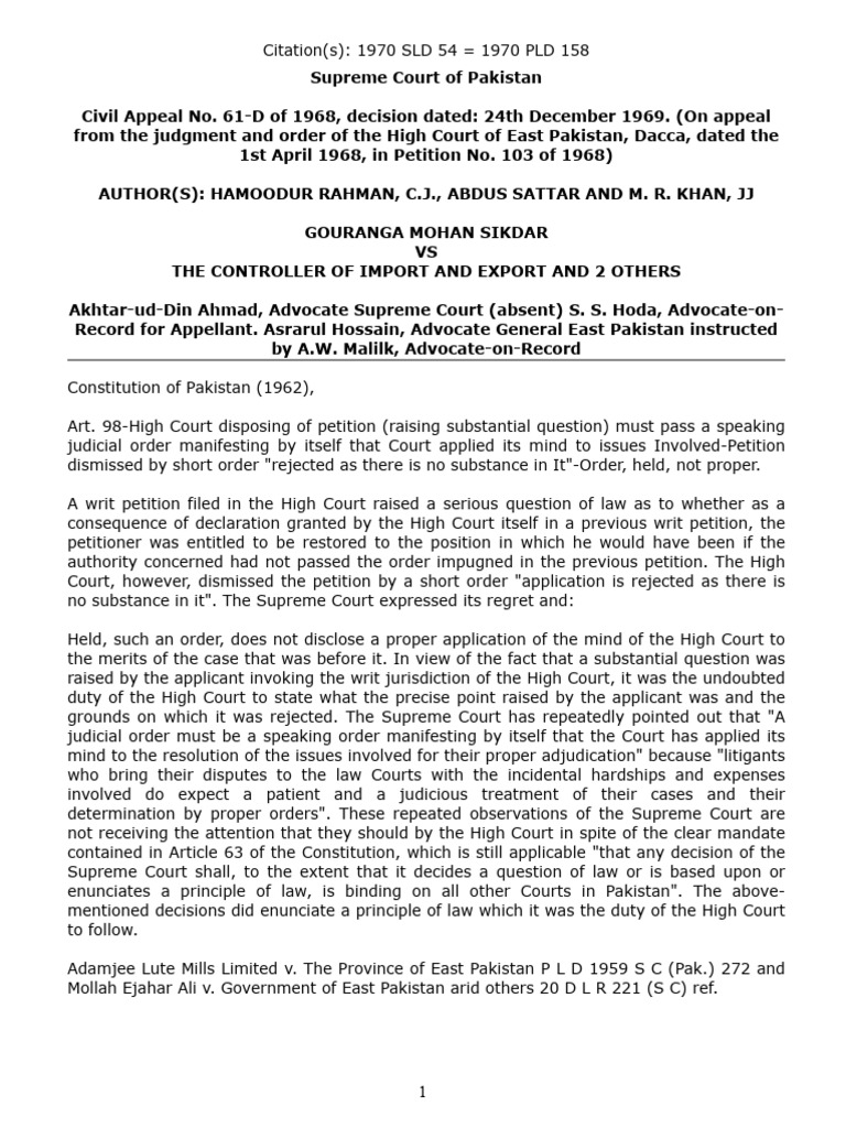 Supreme Court Ruling on High Court Orders | PDF | Appeal | Supreme ...
