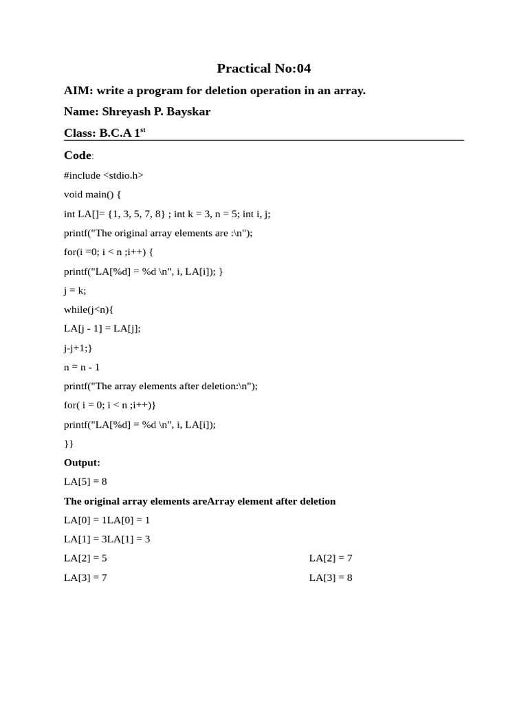 Practical No 04 | PDF