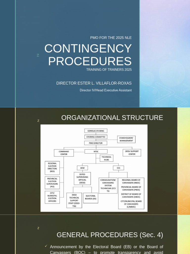 2025 NLE Contingency Procedures Guide | PDF | Ballot | Voting