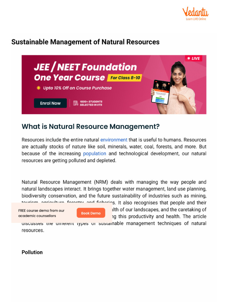 Sustainable Management of Natural Resources | PDF