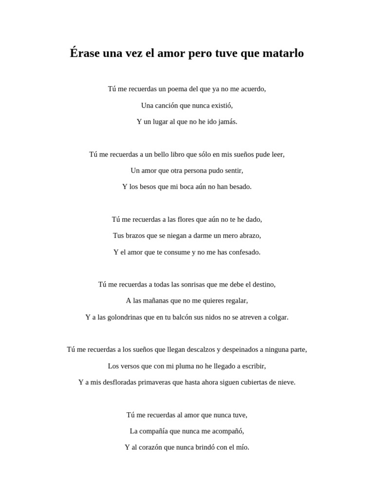 Reflexiones sobre un amor perdido | PDF