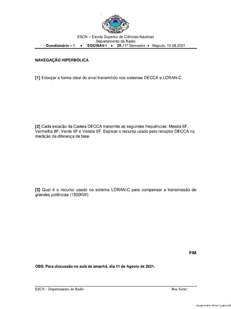 2021 Escn Equinav-I 2ra e 2rb Questionário Sistema Hiperbolico 10 ...