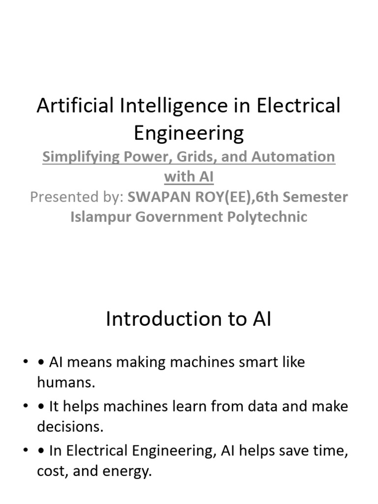 AI Transforming Electrical Engineering | PDF