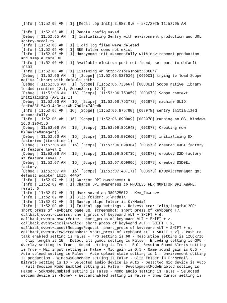 Medal App Initialization Log 2025 | PDF | Keyboard Shortcut | Computer ...