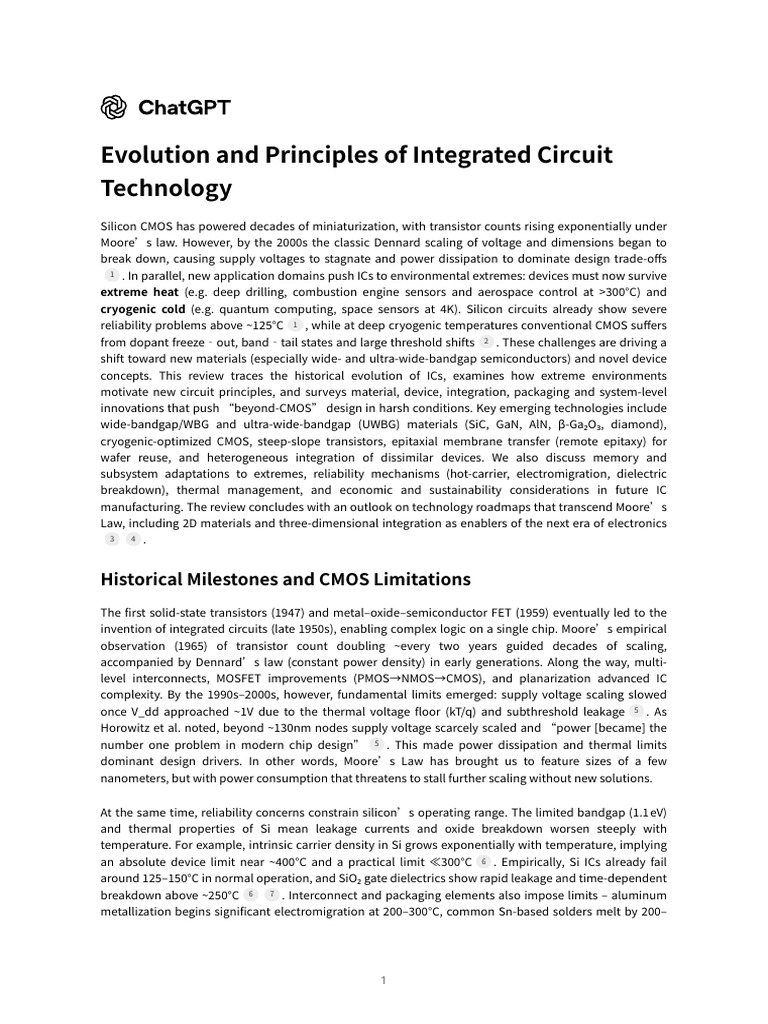 Evolution and Principles of Integrated Circuit Technology | PDF ...