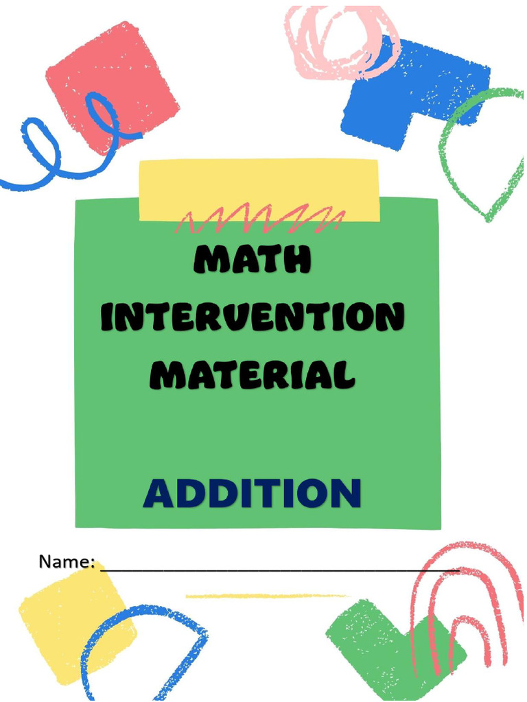 Addition Booklet Pdf