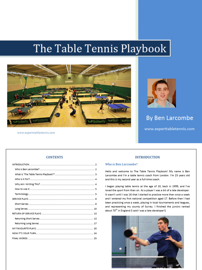 Comprehensive Table Tennis Playbook | PDF | Table Tennis | Ball Games