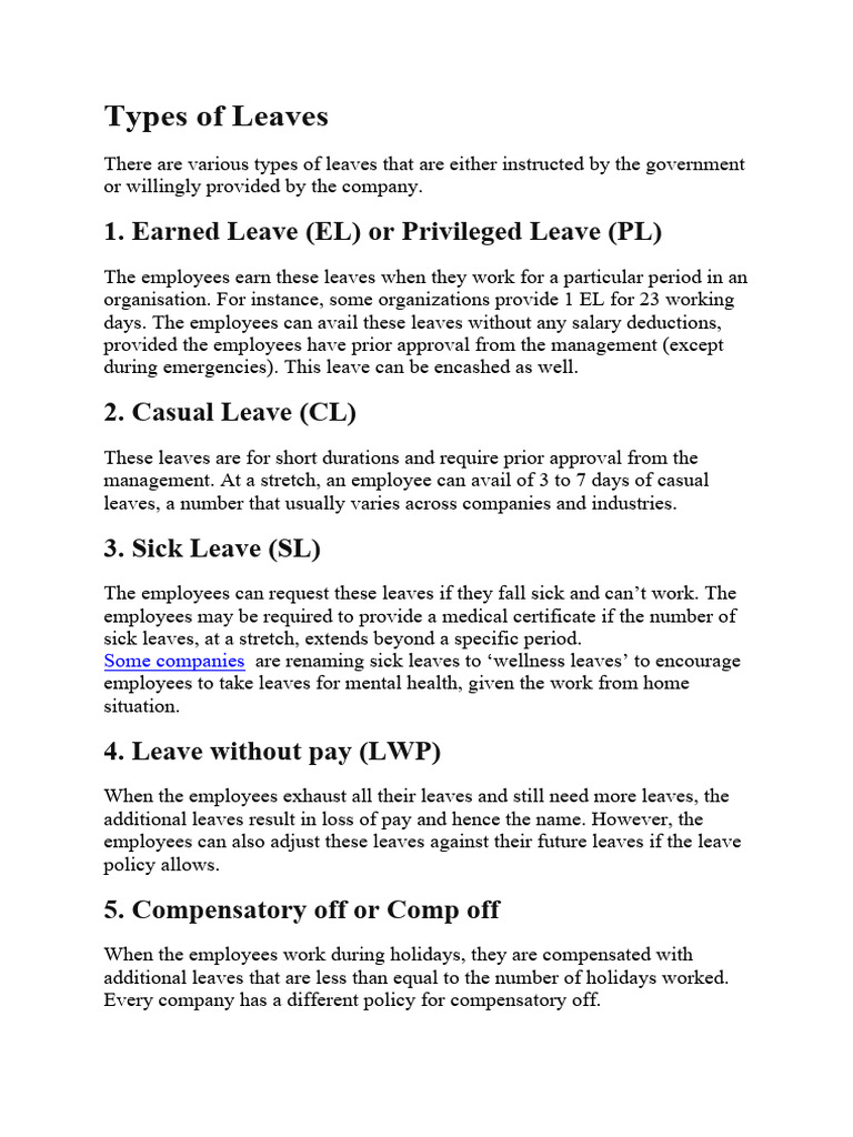 Policy | PDF | Sick Leave | Parental Leave