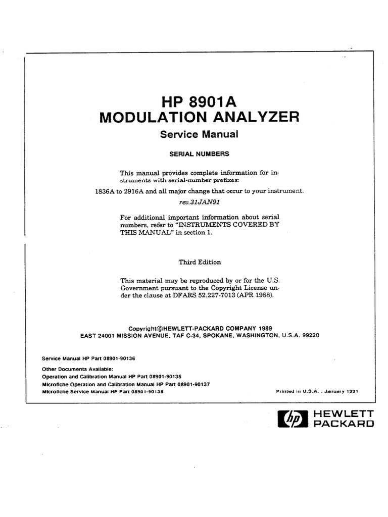 HP 8901a SM | PDF