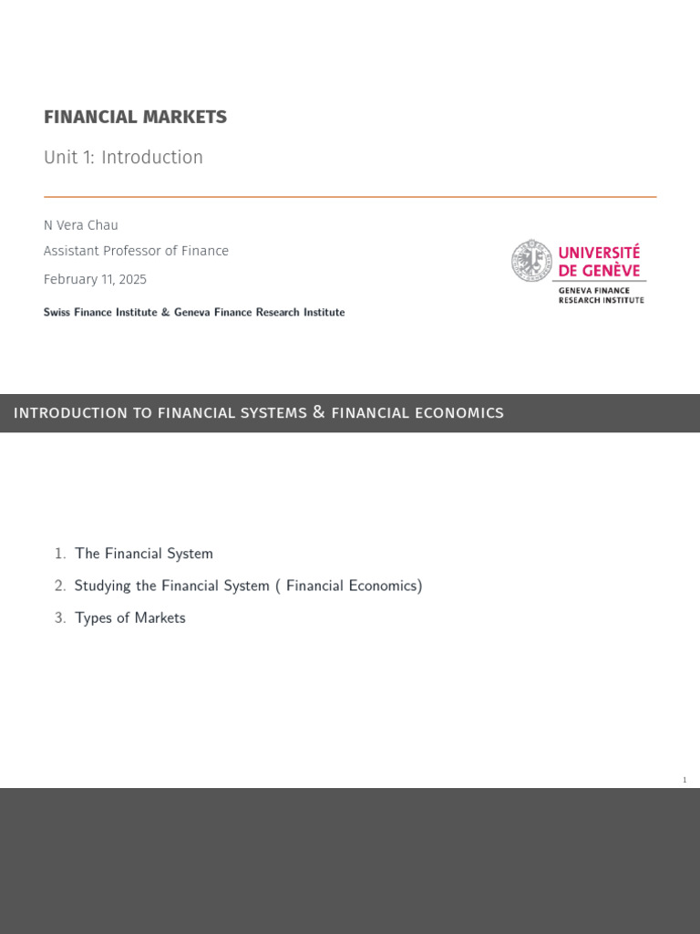 Introduction to Financial Markets Overview | PDF | Repurchase Agreement ...