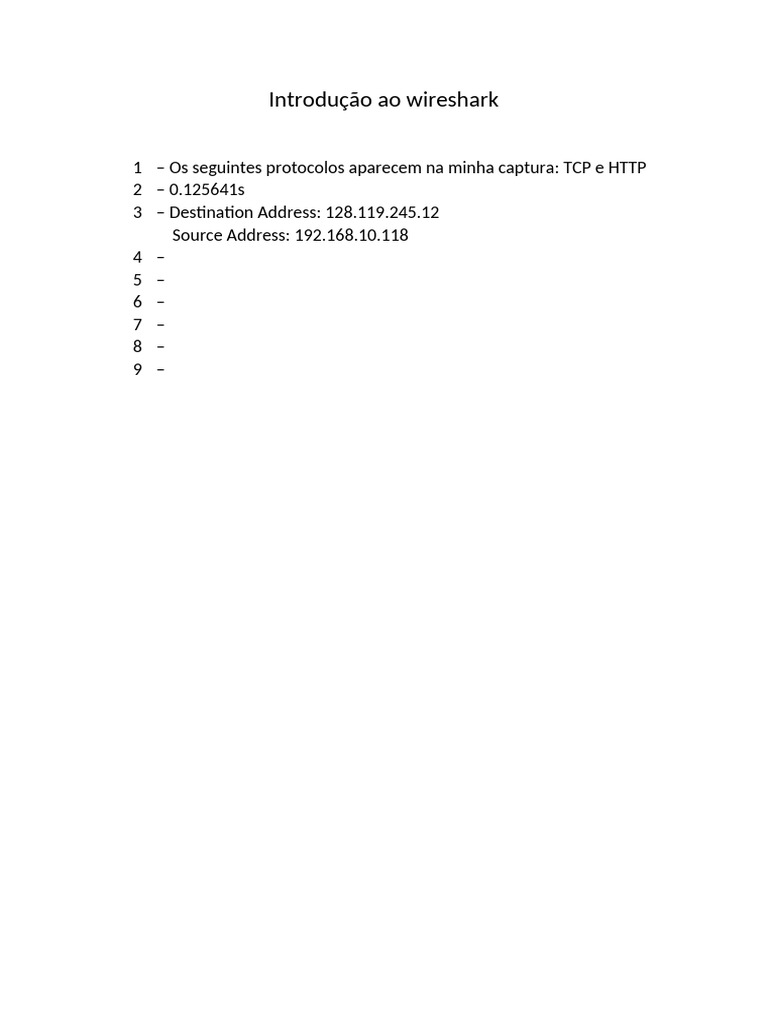Análise de TCP e HTTP com Wireshark | PDF