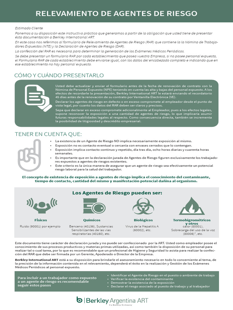 Instructivo para el Formulario RAR | PDF | Sustancias químicas ...
