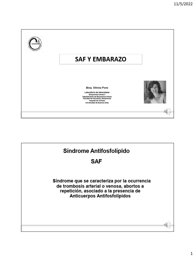 3 SAF y Embarazo | PDF | Especialidades Medicas | Sangre