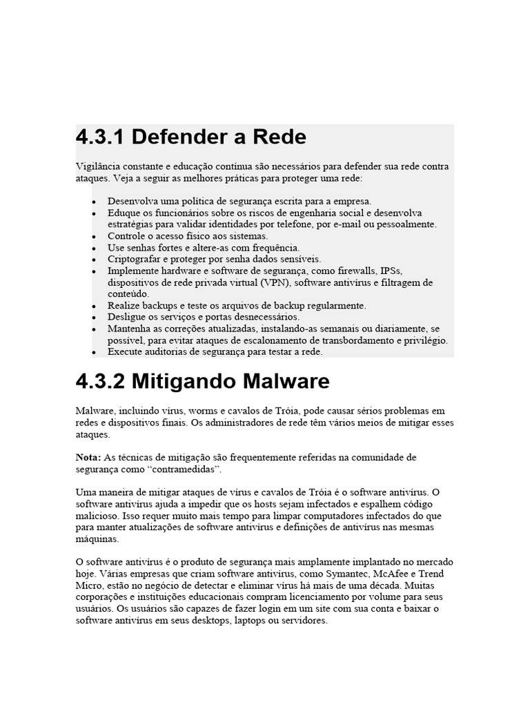Melhores Práticas para Mitigação de Ataques de Rede | PDF | Rede de ...