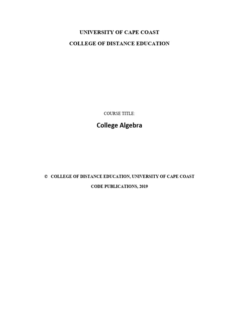 College Algebra Course Overview | PDF | Set (Mathematics) | Arithmetic