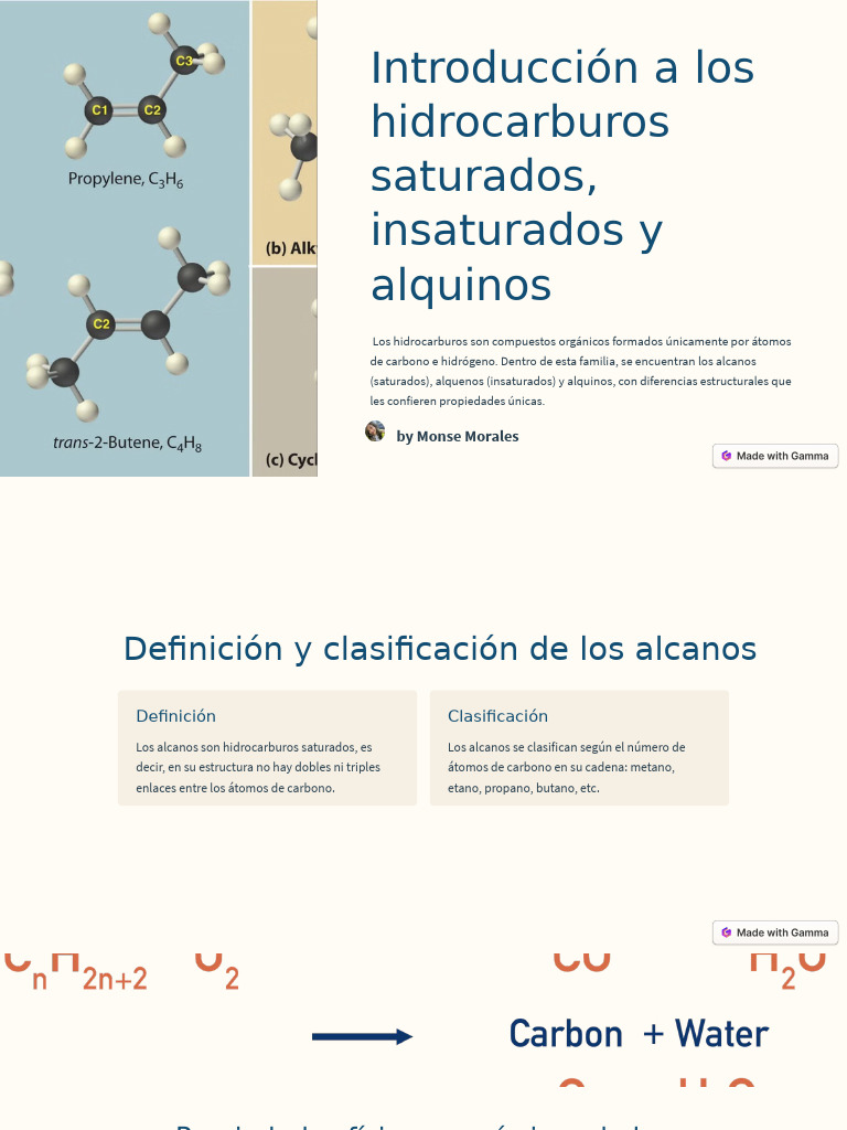 Hidrocarburos: Alcanos, Alquenos y Alquinos | PDF | Alqueno | Alcano