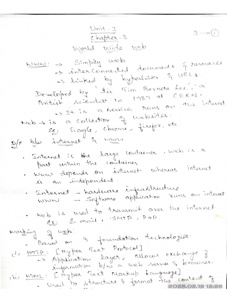 WWW (Chapter 3) Notes | PDF