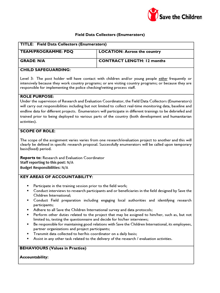 Field Data Collector Role Overview | PDF | Business