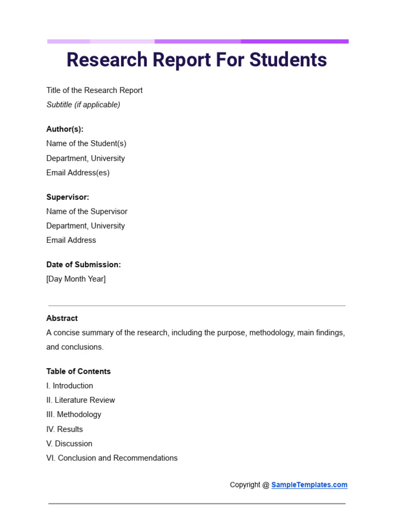 Student Research Report Template | PDF