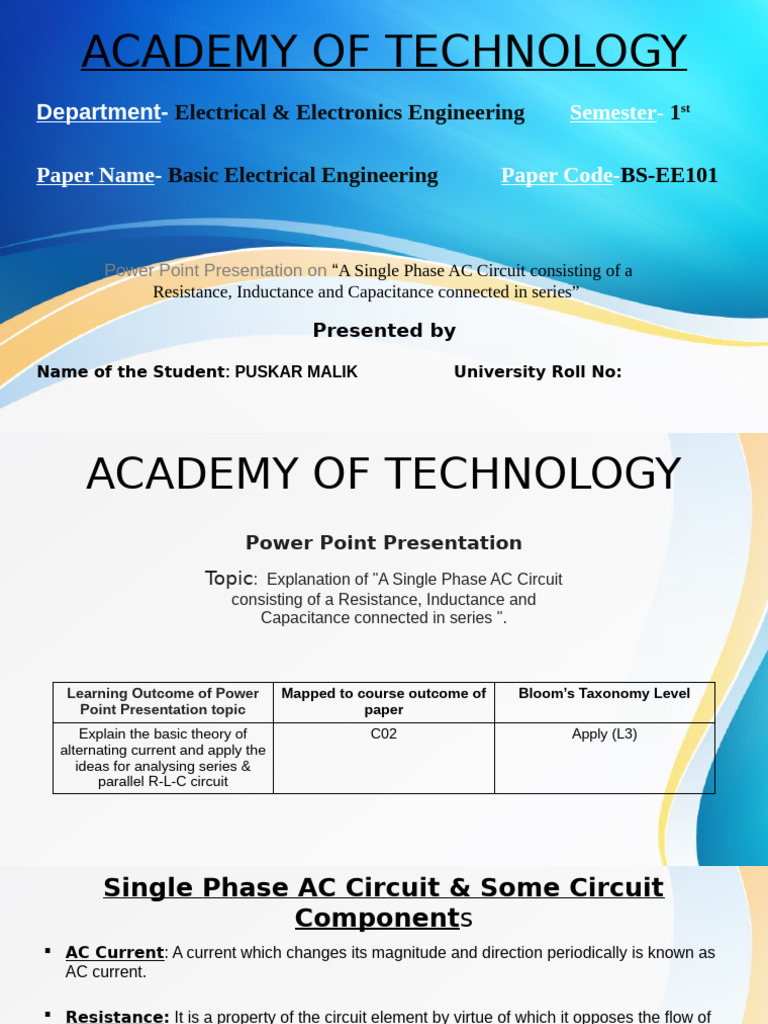 29 Eee Puskar Malik Es-Ee101 | PDF | Capacitor | Electrical Impedance