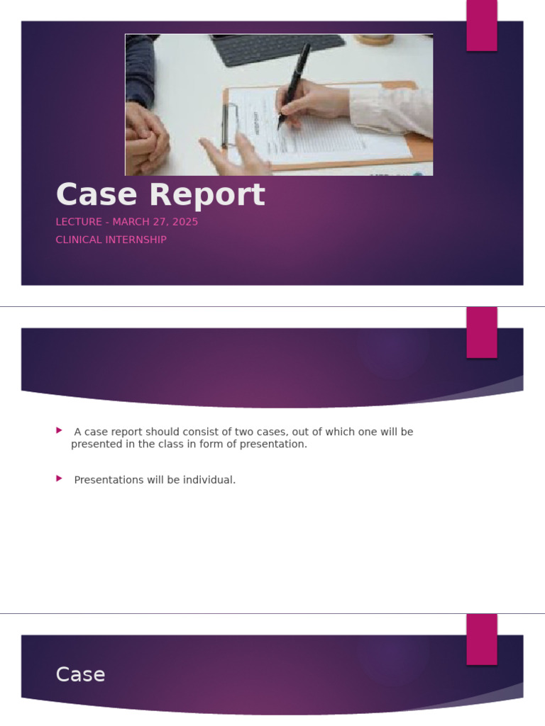 Case Report Format - Lec 5 | PDF