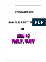 Test Items - Araling Panlipunan IV