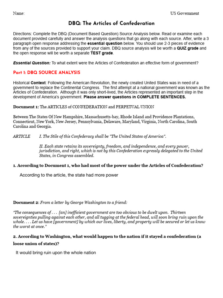Evaluating the Articles of Confederation | PDF | Money | The United States