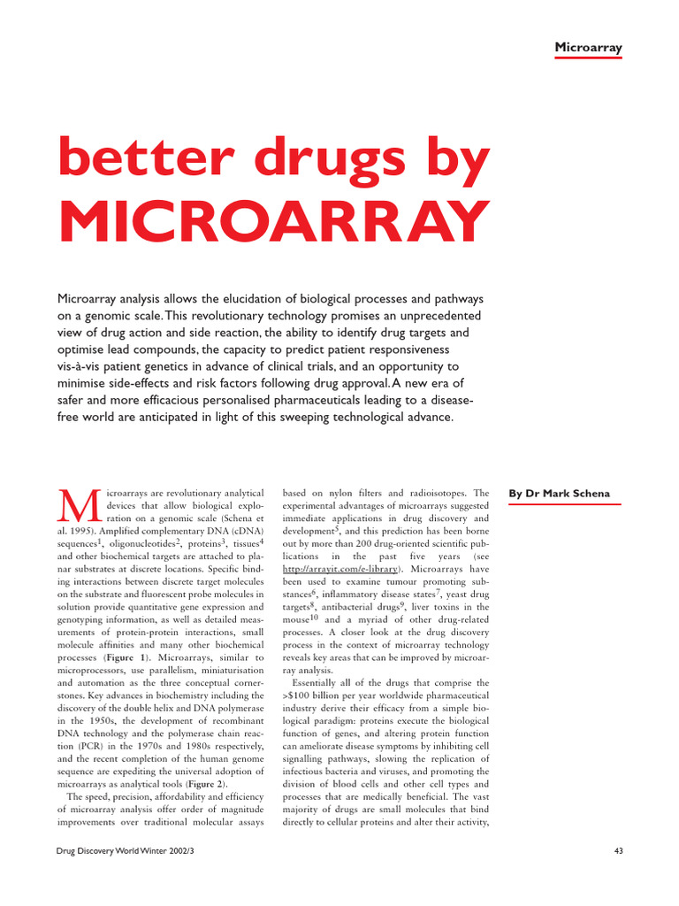 Win.02.Better Drugs by Microarray | PDF | Dna Microarray | Gene Expression