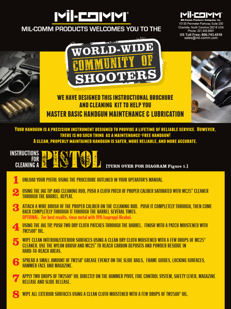 Mil-Comm Cleaning Kit Instructions | PDF | Revolver | Handgun