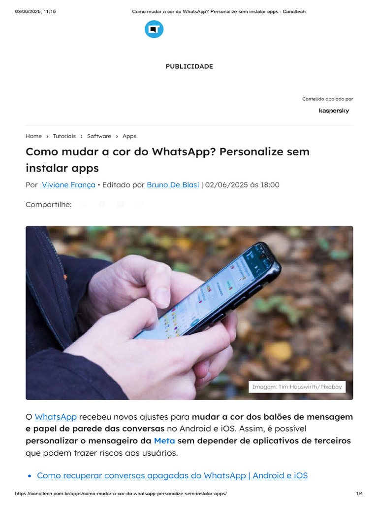 Mudar a Cor do WhatsApp: Guia Prático | PDF | Aplicativo para celular | iOS