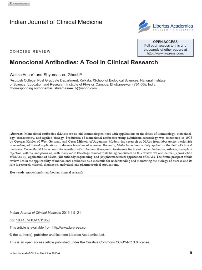 Monoclonal Antibodies in Clinical Medicine | PDF | Monoclonal Antibody ...