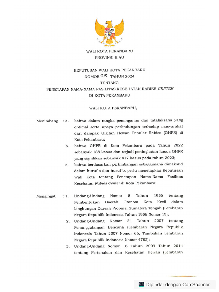 SK Rabies Center Pku 2024 | PDF